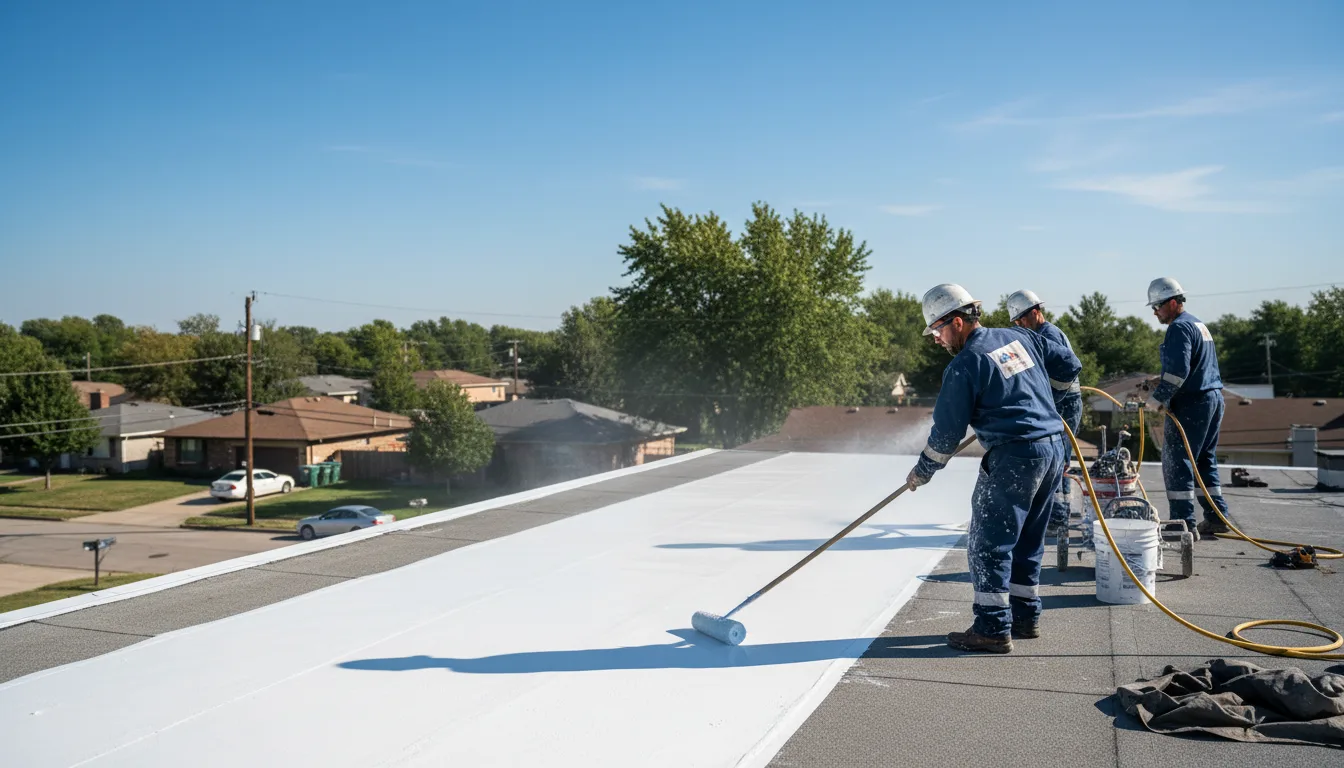 Commercial roof coating in Leonore, IL near me
